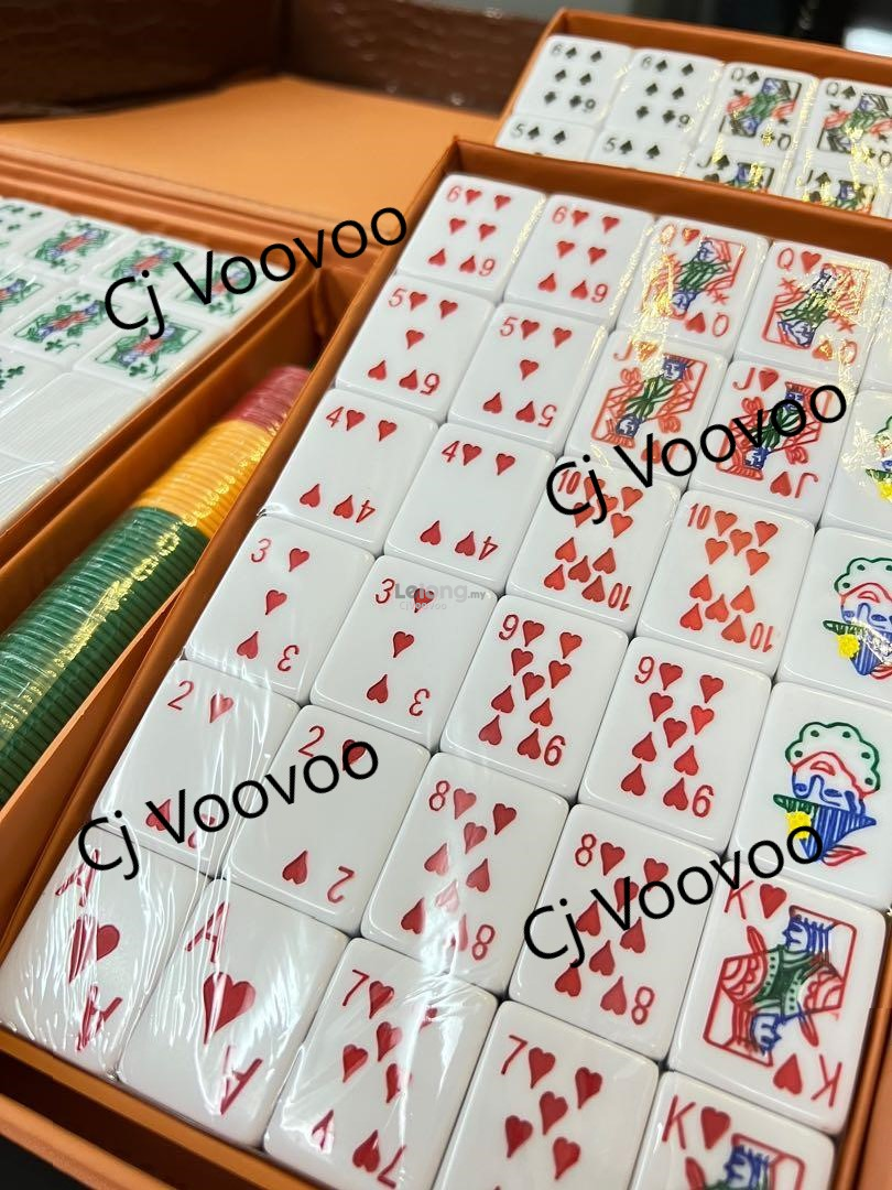 Rummy Lami Cinami Mahjong Pearl Plain White Poker XL  A1 Size Set