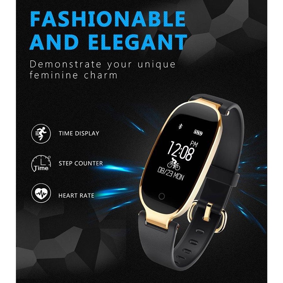 S3 Heart Rate Monitor Waterproof Fitness Tracker Smart Watch Smart Band (Black