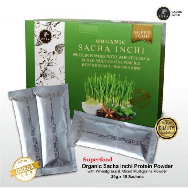 Sacha Protein Powder With Wheatgrass  &amp; Multigrain | 30g x 15 Sachet