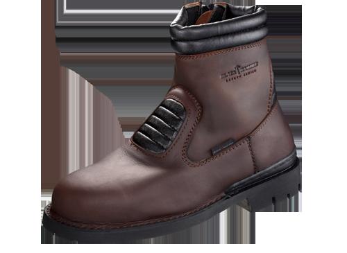 Safet Shoes Black Hammer Men Medium Cut Zip Up Brown BH4202