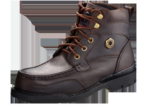 Safety Shoes Black Hammer Men Medium Lace Brown BH4994 