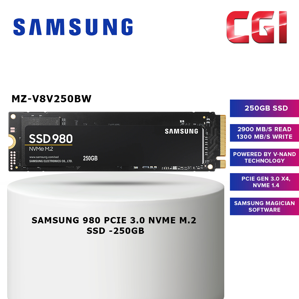 Samsung 250GB SSD 980 PCIe 3.0 NVMe M.2 SSD - MZ-V8V250BW