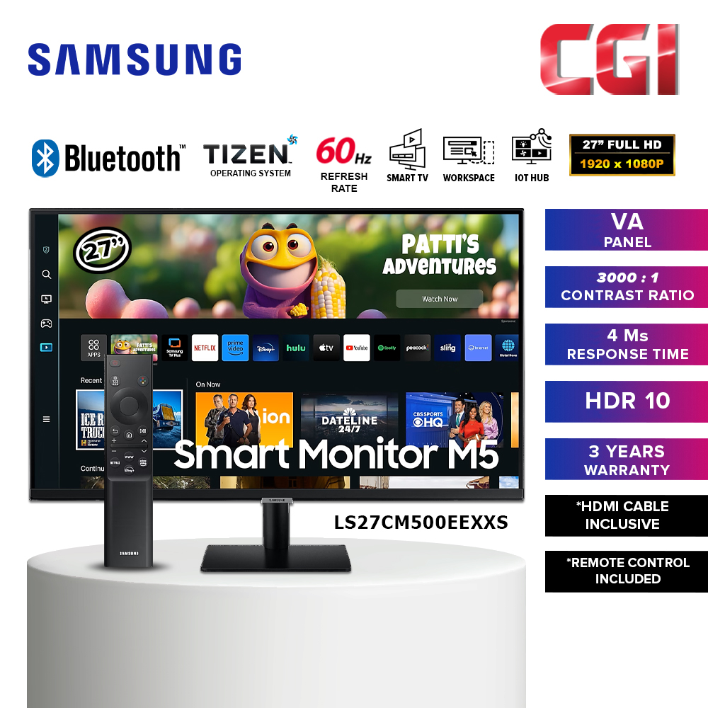 Samsung 27&quot; LS27CM500EEXXS VA FHD 60Hz 4ms HDR10  Smart Monitor