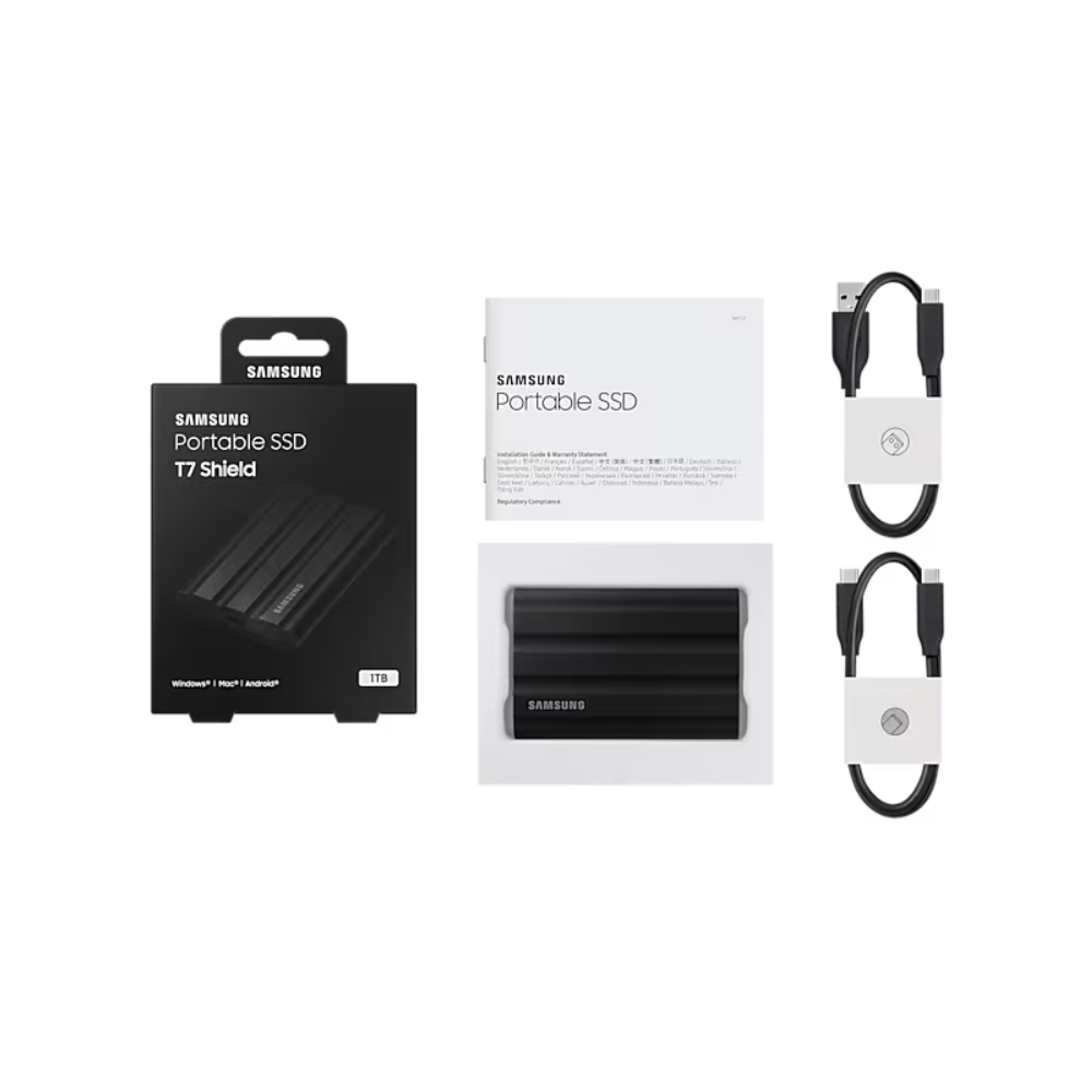 Samsung 2TB Portable SSD T7 Shield USB 3.2 (Black) - MU-PE2T0S/WW