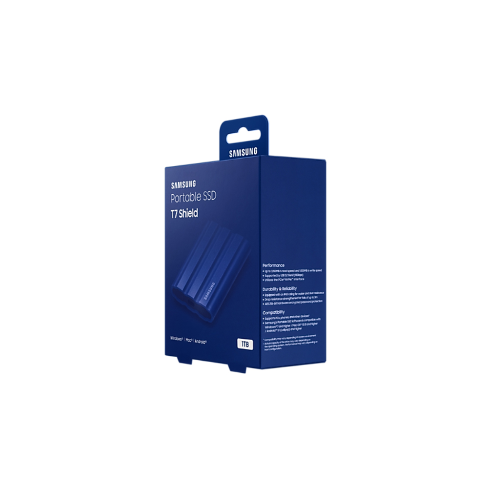 Samsung 2TB Portable SSD T7 Shield USB 3.2 (Blue) - MU-PE2T0R/WW