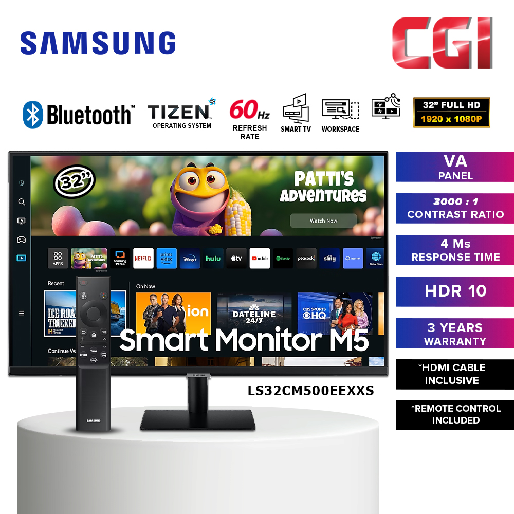 Samsung 32&quot; LS32CM500EEXXS VA FHD 60Hz 4ms HDR10 IoT  Smart Monitor
