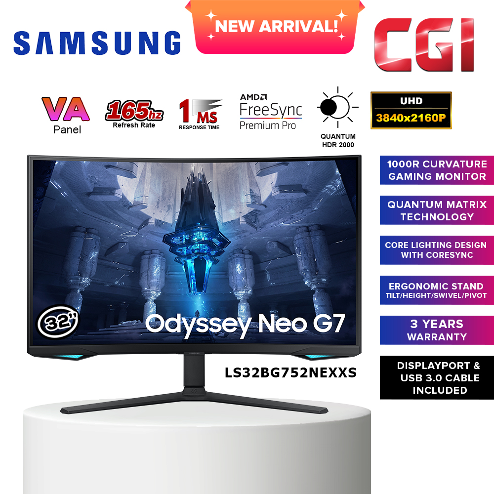 Samsung 32&quot; Odyssey Neo G7 LS32BG752NEXXS 165Hz 1ms Gaming Monitor
