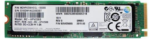 Samsung SM951 256GB M.2 PCIe SSD 1500MB/s MZHPV256HDGL
