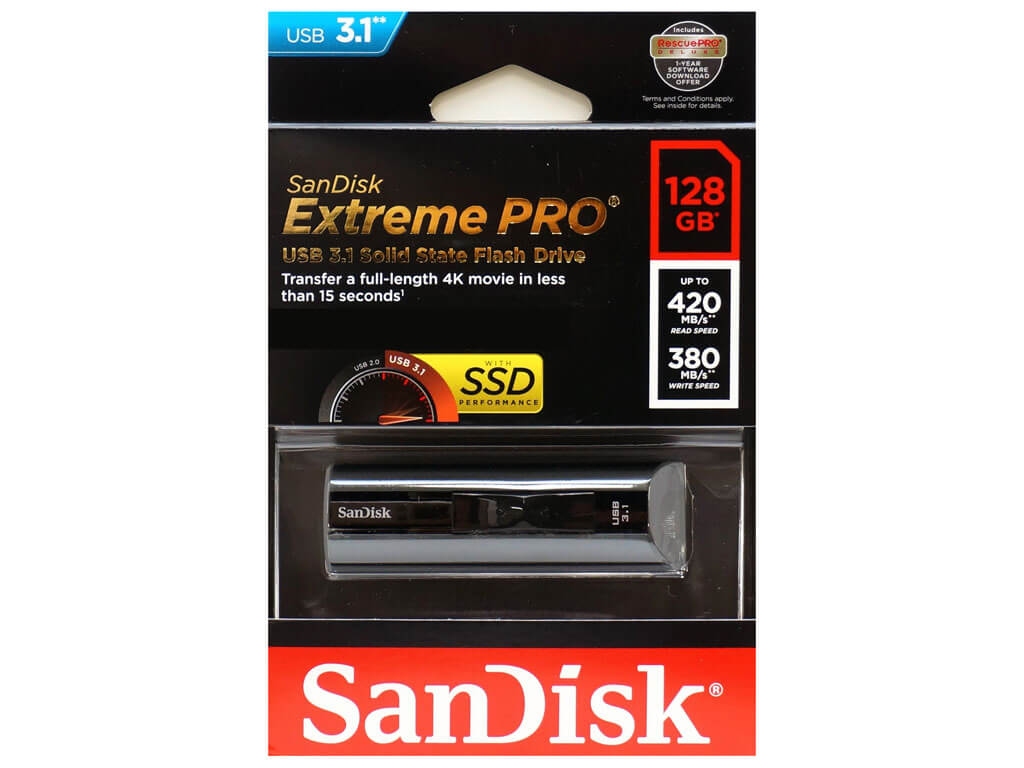 SANDISK EXTREME GO 128GB CRUZER 880 USB3.1 FD (SDCZ880-128G-G46) BLK