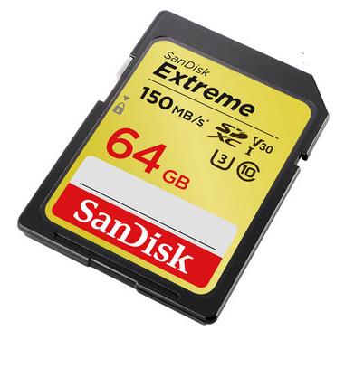 SANDISK EXTREME HC10 64GB 150MB/60MB MEMORY CARD (SDSDXV6-064G-GNCIN)