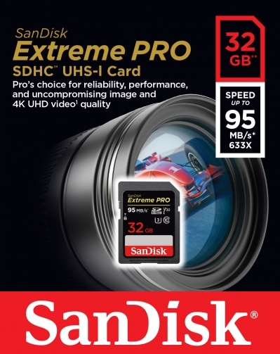 SANDISK EXTREME PRO 32GB SD HC10 95MB/S MEMORY CARD (SDSDXXG-032G-GN4IN)