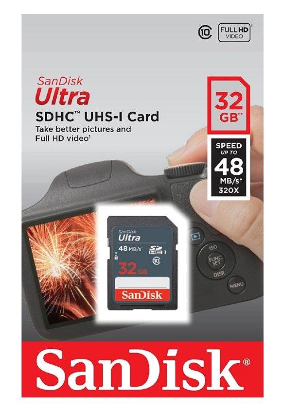 New SanDisk Ultra 32GB SD Card SDHC Memory Card 48MB/s