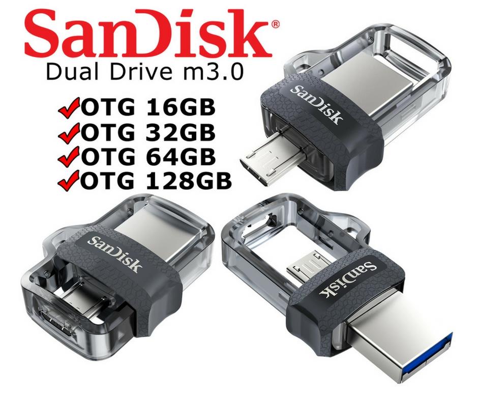 Sandisk Ultra Dual OTG 16GB/32GB/64GB/128GB USB 3.0 Micro Flash Drive