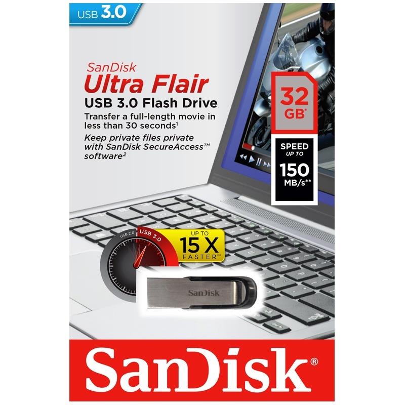 SANDISK Ultra Flair USB 3.0 15x 16GB 32GB 64GB USB Flash Pen Drive