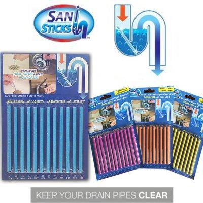 Sani Sticks - Keeps Drain Clear & Odor-Free 6 color/Scent