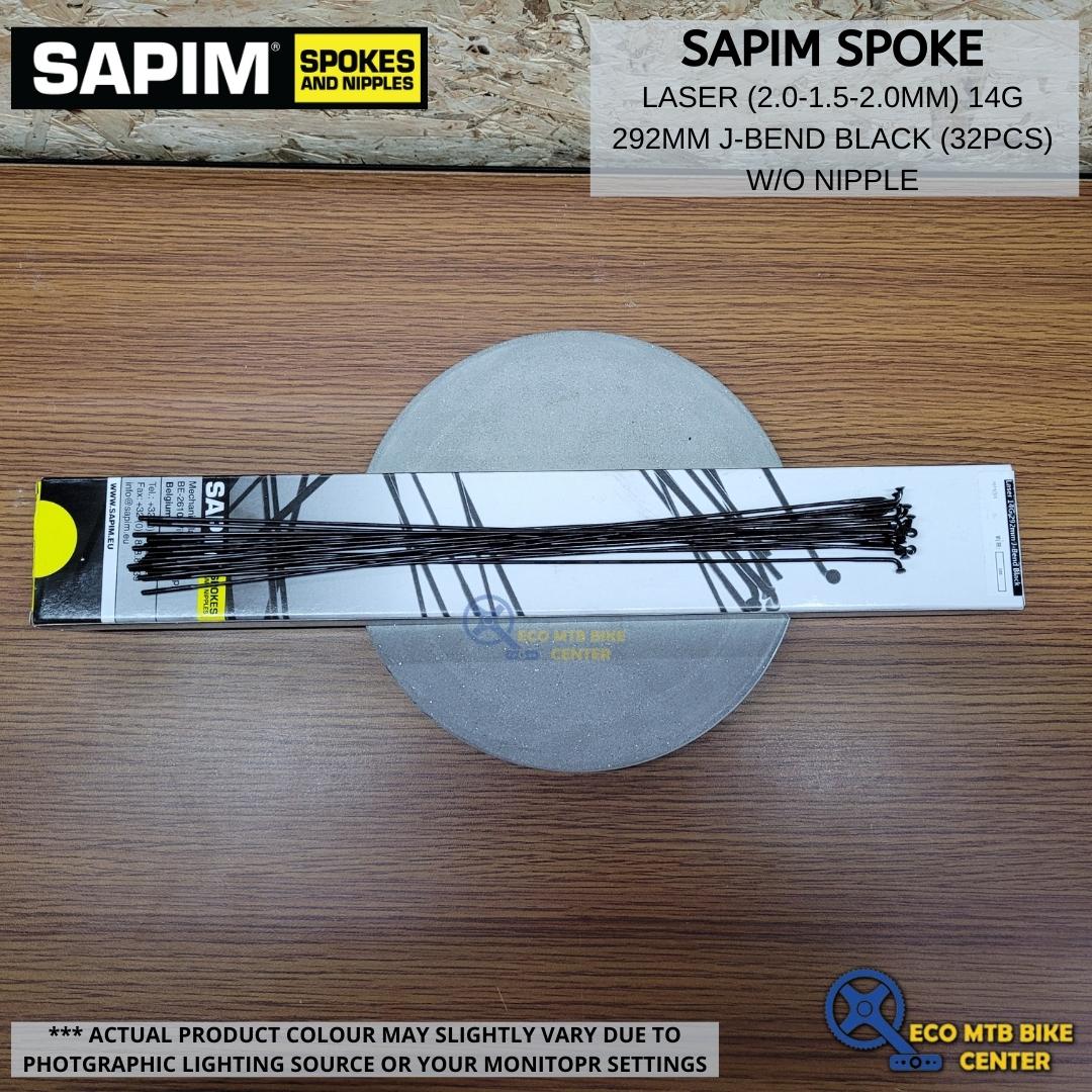 SAPIM Spoke Laser 14G 292mm/293mm 2.0-1.5-2.0 J-Bend Black