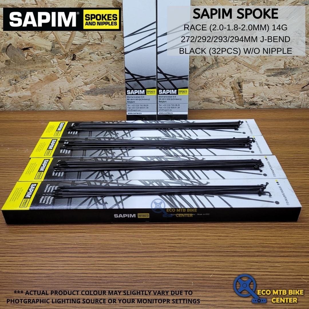 SAPIM Spoke Race 272/292/293/294mm  2.0-1.8-2.0mm 14g J Bend Black