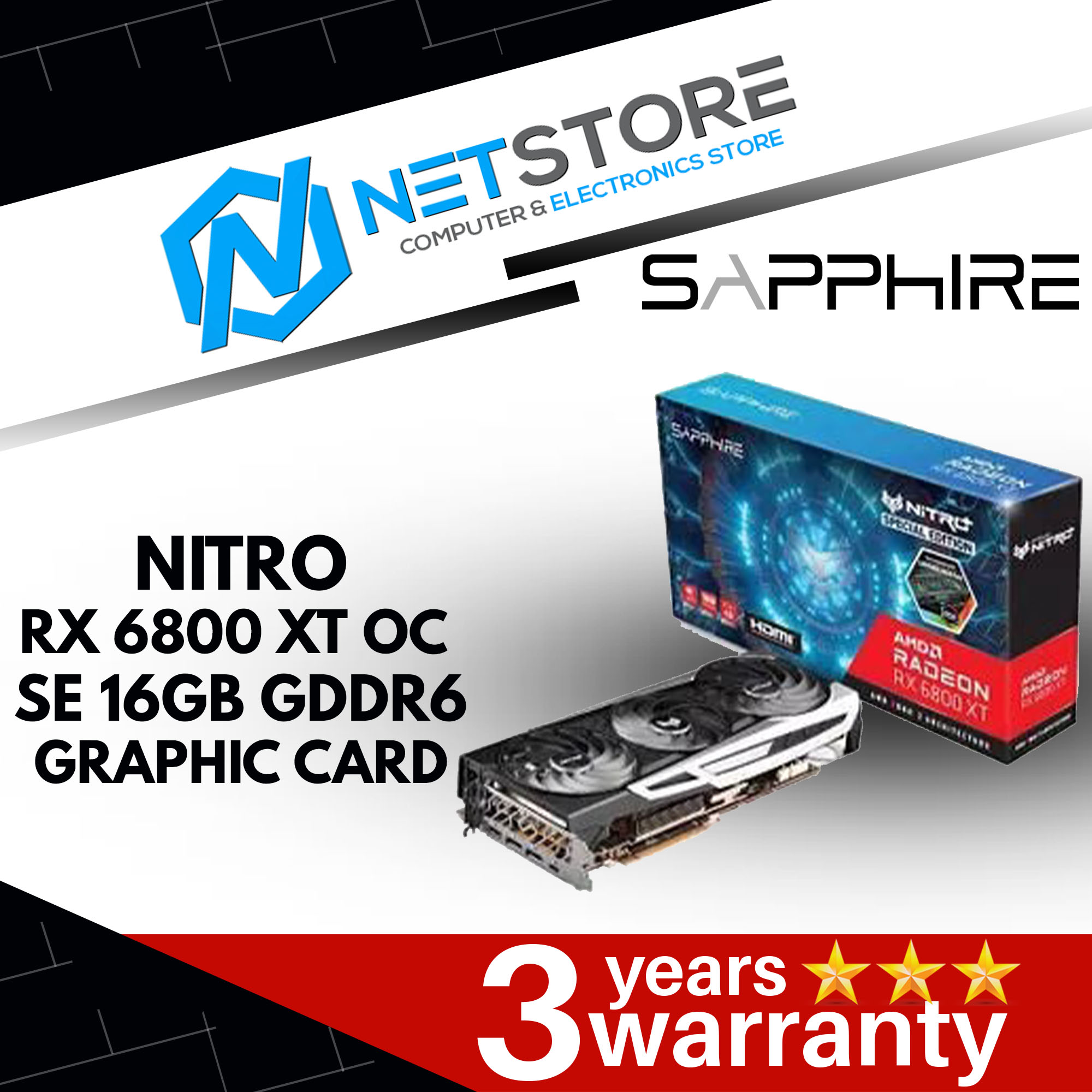 SAPPHIRE NITRO RX6800XT OC SE 16GB GDDR6 GRAPHIC CARD-SAP-11304-01-20G