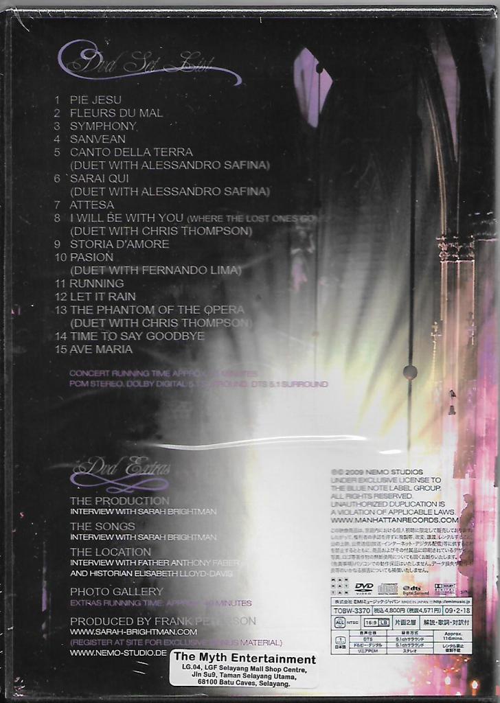Sarah Brightman Symphony Live In Vie End 1 2 2021 12 00 Am I was sad and i was silent in shadow of my soul ever seeking the horizon for promises untold i dream of silent oceans and i sang of waters blue with the crossing of angels brought forth to guide me. sarah brightman symphony live in vienna dvd new