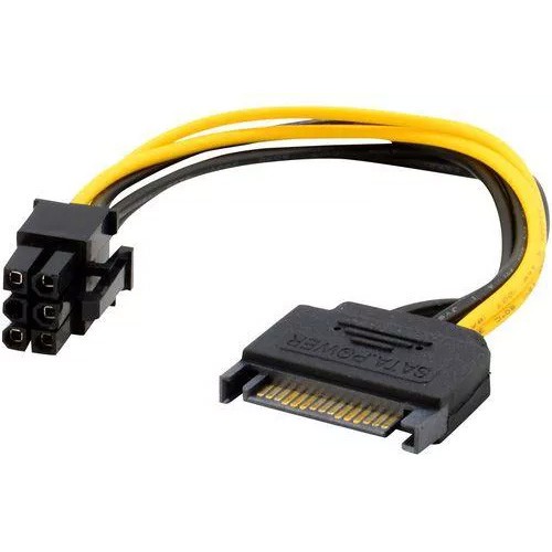 Sata Power Cable 15 Pin To 6 Pin Female PCIE Graphics Card Power Cord