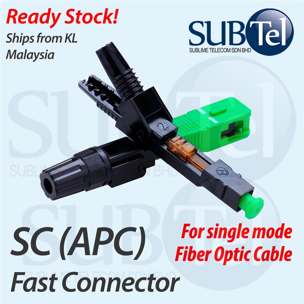 SC APC Fast Fiber Optic Connector Patch Repair SMF GPON GEPON FTTH