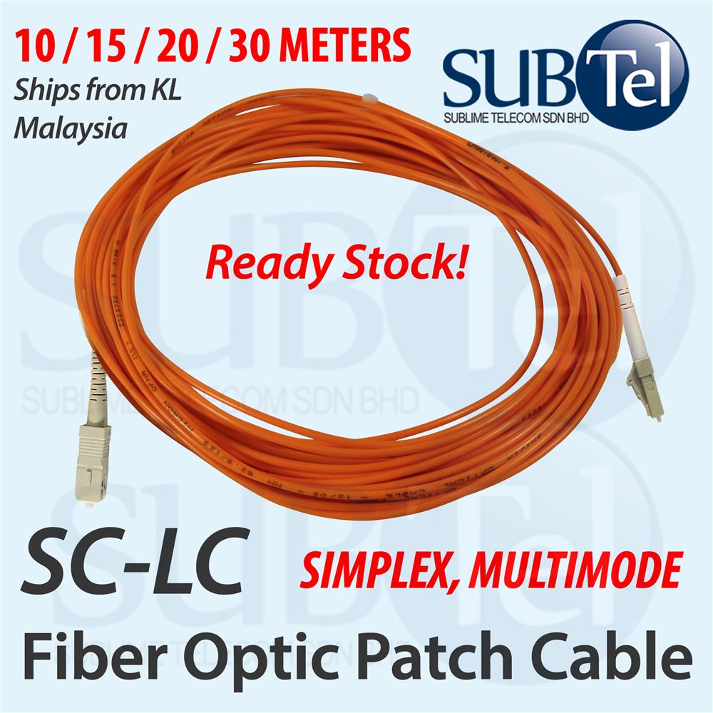 SC-LC OM2 Multi Mode Simplex Fiber Optic Patch Cord Cable SC to LC