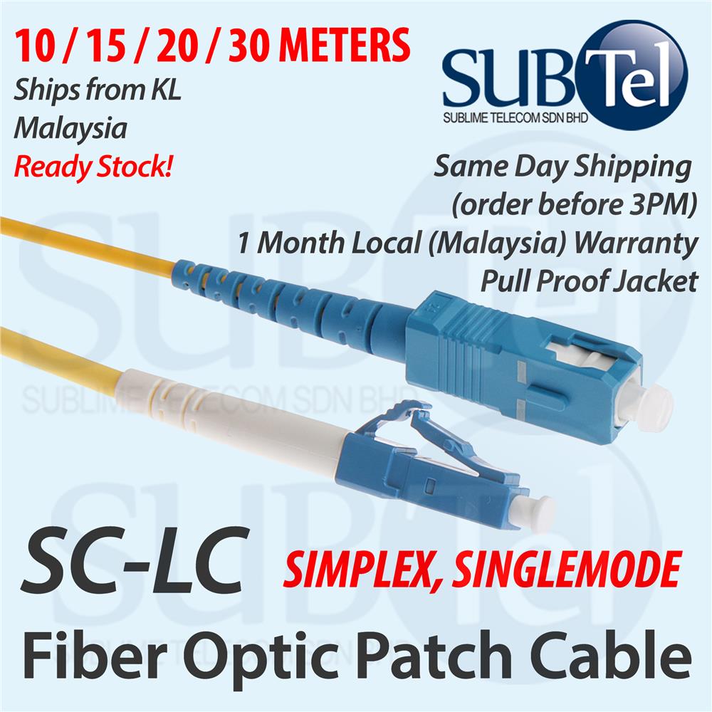 SC-LC Singlemode Optical Fiber Patch Cord SMF 10M 15M 20M 30M Cable