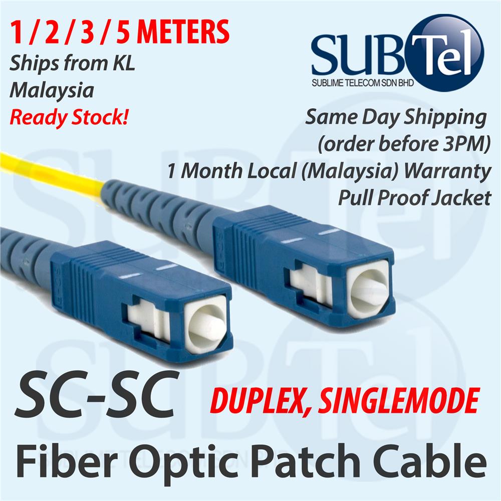 SC-SC Duplex Single Mode Optic Fiber Patch Cord FTTH 1M 2M 3M 5M Cable