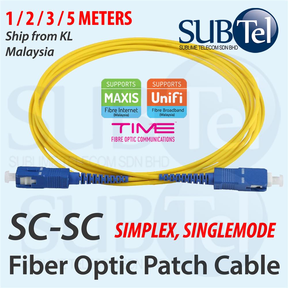 SC-SC Singlemode Optical Fiber Patch Cord FTTH 1M 2M 3M 5M UNFI Cable