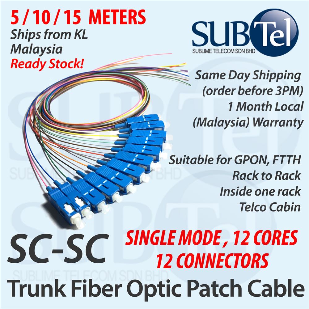 SC-SC Trunk Fiber Optic Patch SMF breakout cable GPON 5m 10m