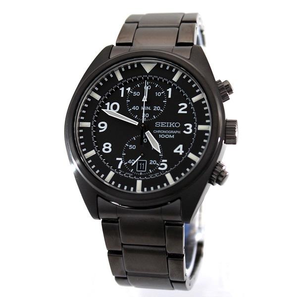 seiko chronograph black