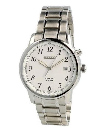 seiko kinetic stainless steel watch