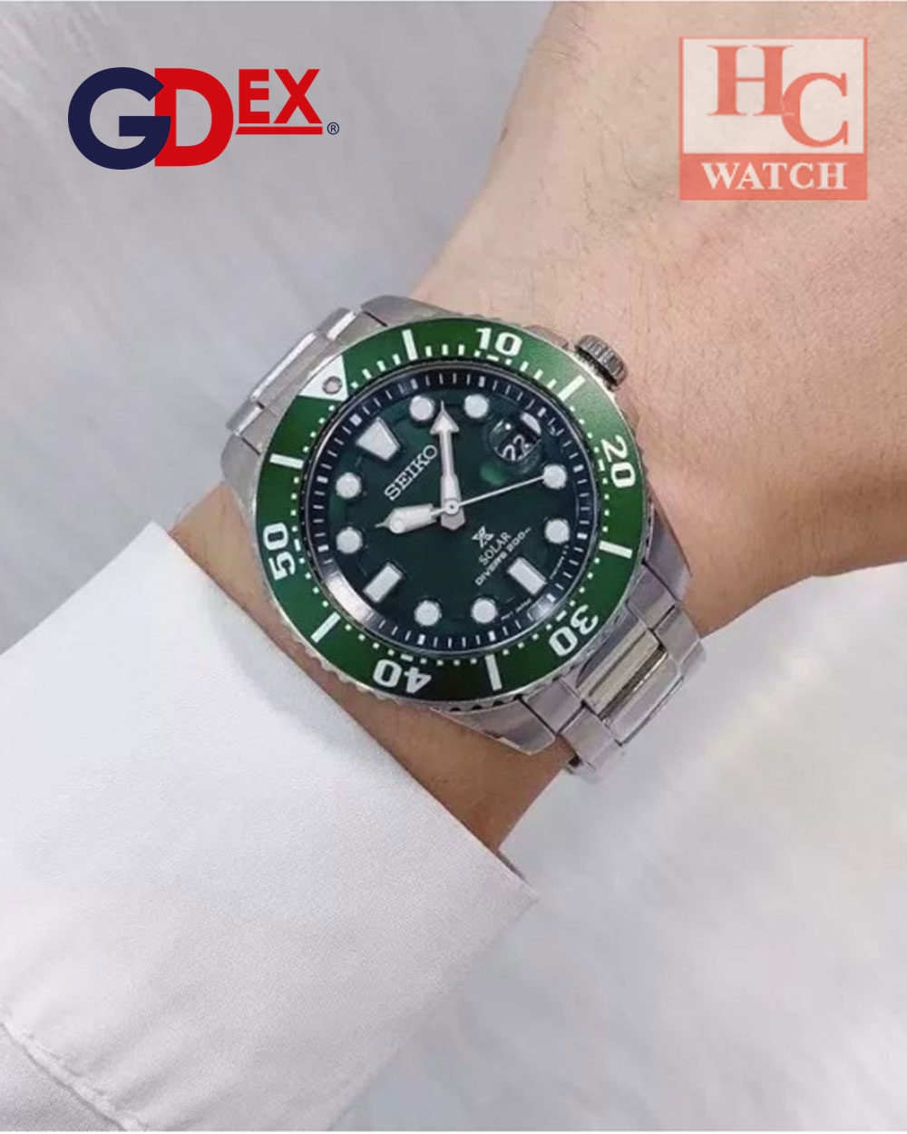 SEIKO SNE579P1 Prospex Solar Diver Asia Exclusive Green Dial Watch