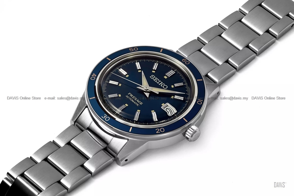 SEIKO SRPG05J1 PRESAGE Style 60&#39;s Date Automatic SS Bracelet Blue