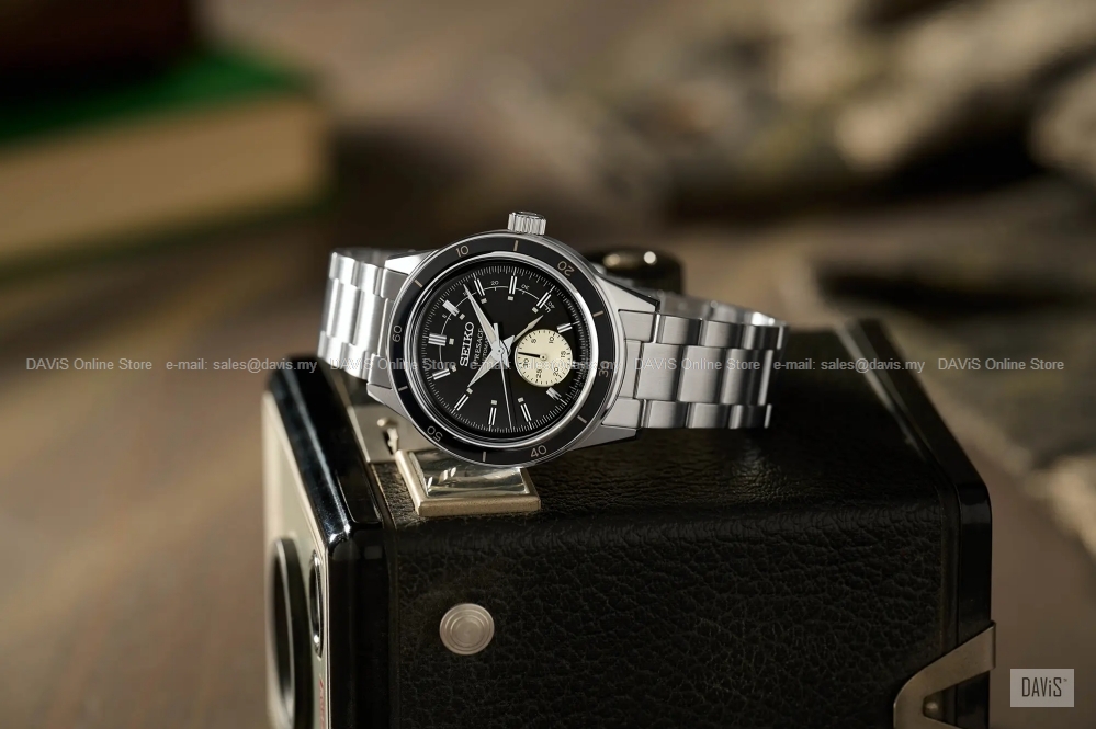 SEIKO SSA449J1 PRESAGE Style 60&#39;s Automatic Date SS Bracelet Black