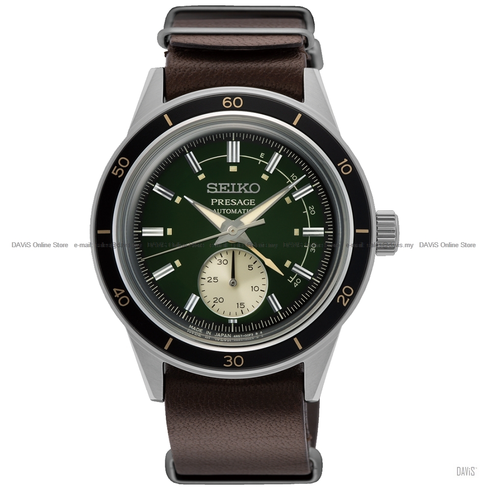 SEIKO SSA451J1 PRESAGE Style 60&#39;s Automatic Date Leather Green Brown