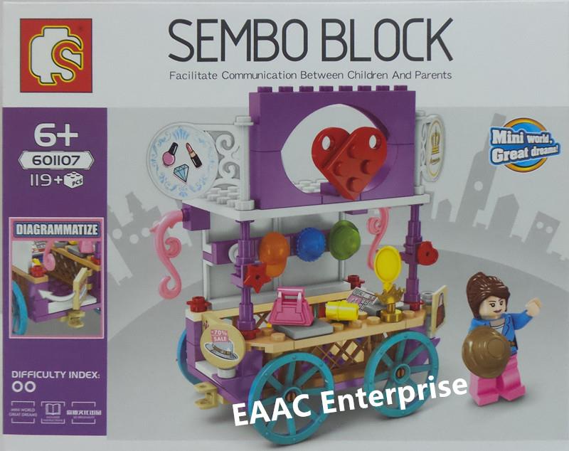 Sembo Block Bricks Various Moving Stalls Hawker Trolley Hat