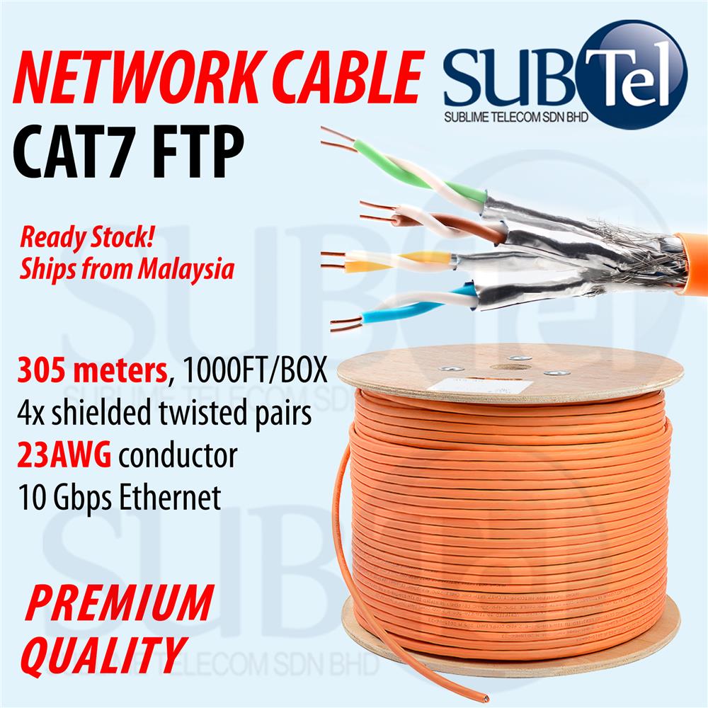 SenTec CAT7 FTP Shielded Network Cable 305m Solid Ethernet LAN SFTP