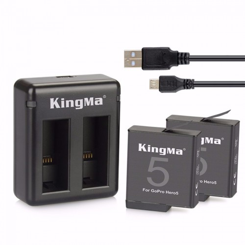 (Set) Kingma GoPro Hero 5 Dual Battery Charger + 2 pcs 1220mAh GoPro Battery S