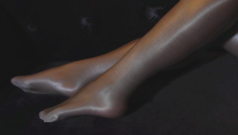 Sexy Sheer Oil Shiny Smooth Silicone Lace Stockings