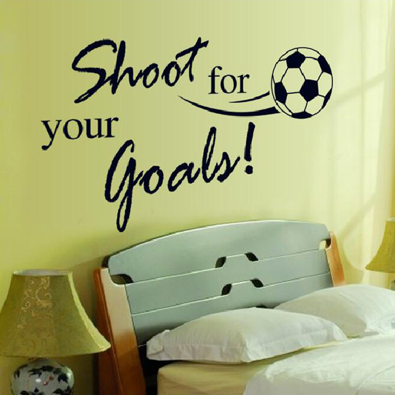 Shoot For Your Goals Football Wall Stickers For Bedroom Removable Fami