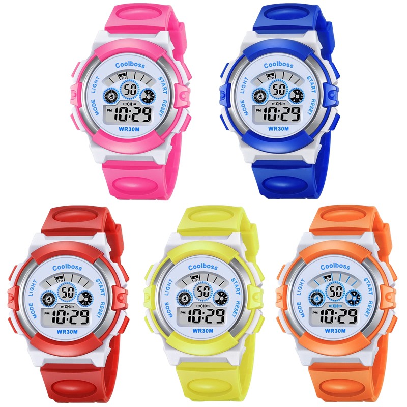 Shopee Watches HotJELLY Color Kids Children LED Digital Multi Function Rainbow