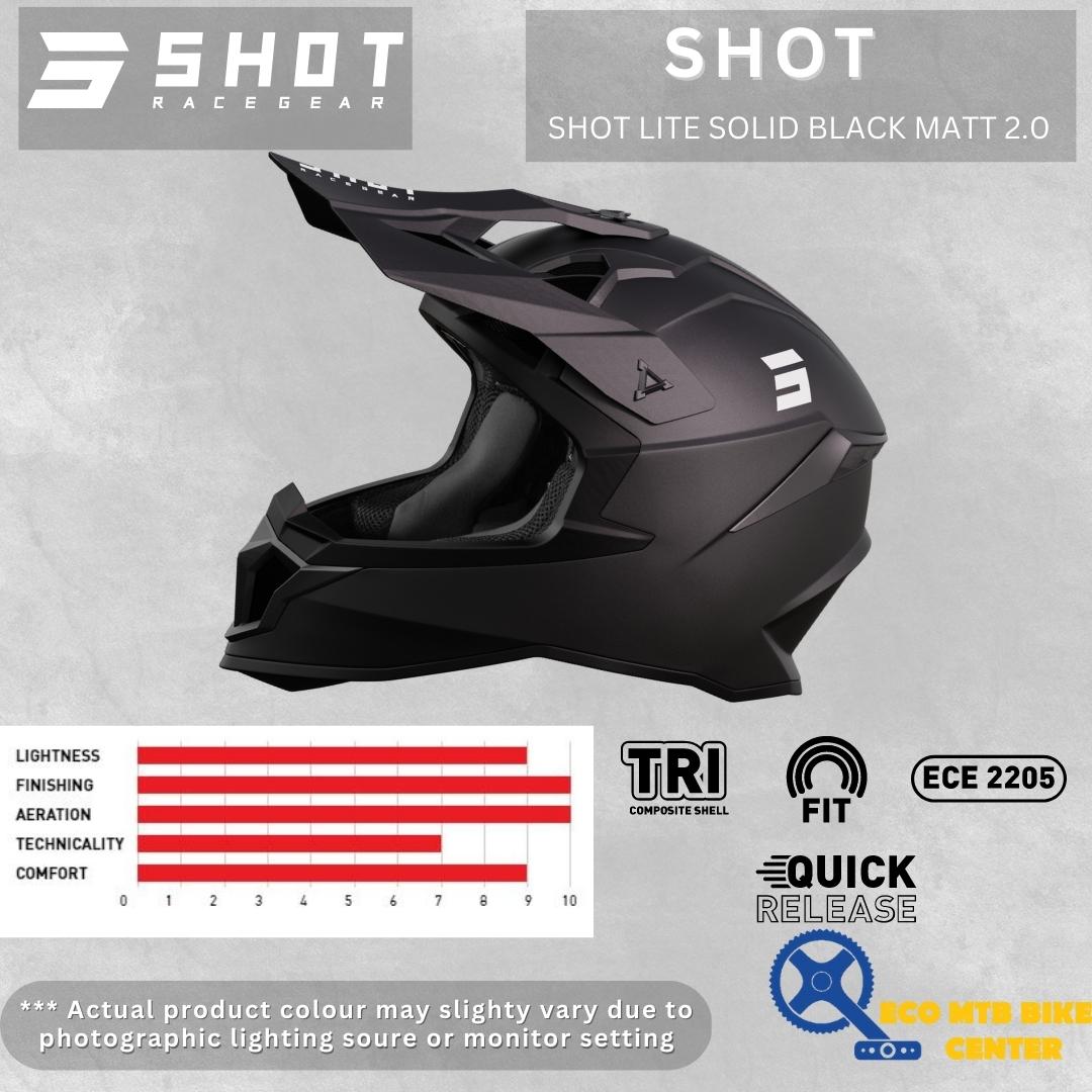 SHOT HELMETS LITE SOLID BLACK MATT 2.0