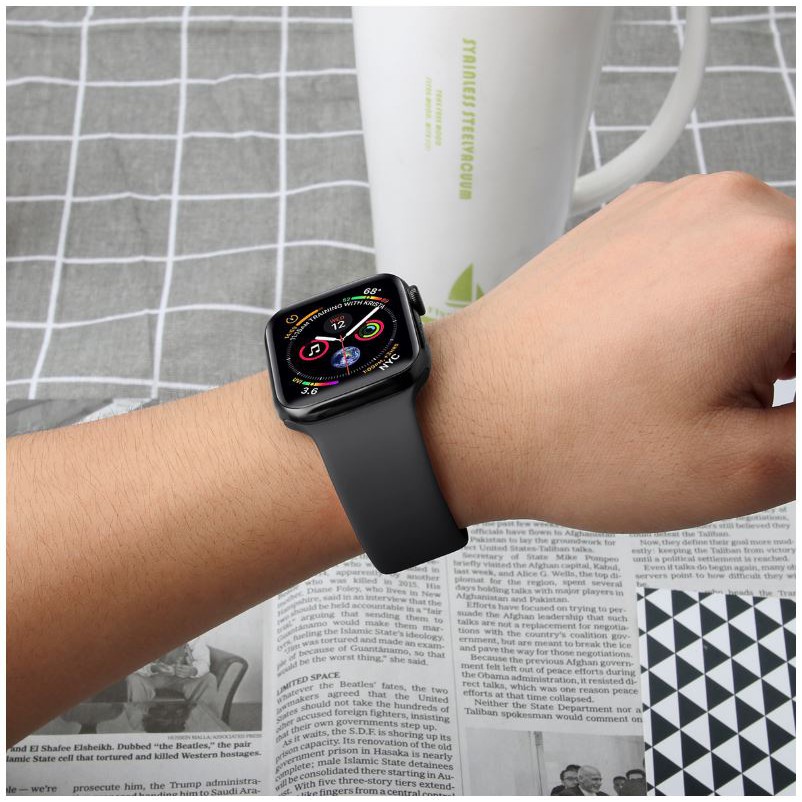 Silicone strap band Apple Watch 42mm 38mm 44mm 40mm Rubber Wrist Bracelet Watc