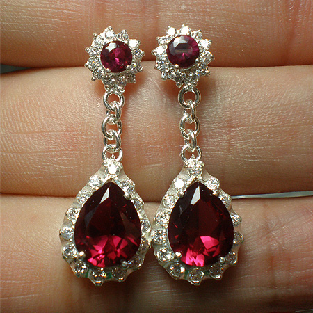 Silver Cz Ruby Drop Earrings Ea720 End 9 24 2020 4 56 Am Silver Cz Ruby Drop Earrings Ea72051421l