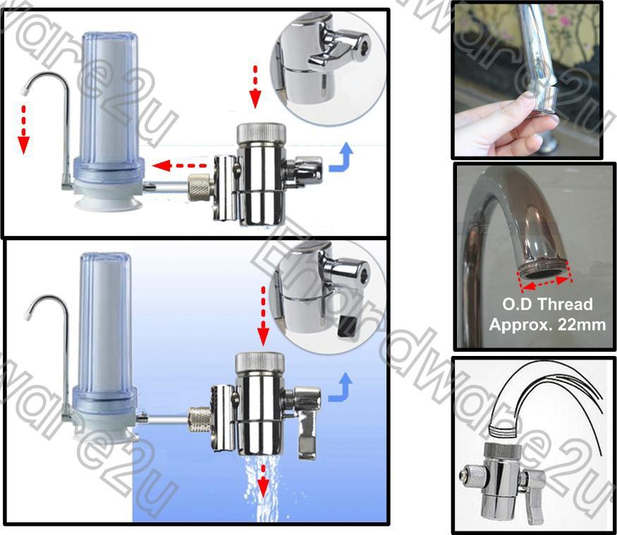 Sink Faucet Water Filter Adaptor Diverter Valve Dvos