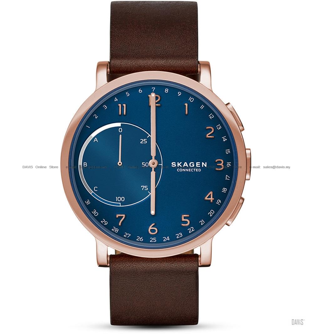 SKAGEN SKT1103 Hagen Connected Hybrid Smartwatch Leather Blue Brown