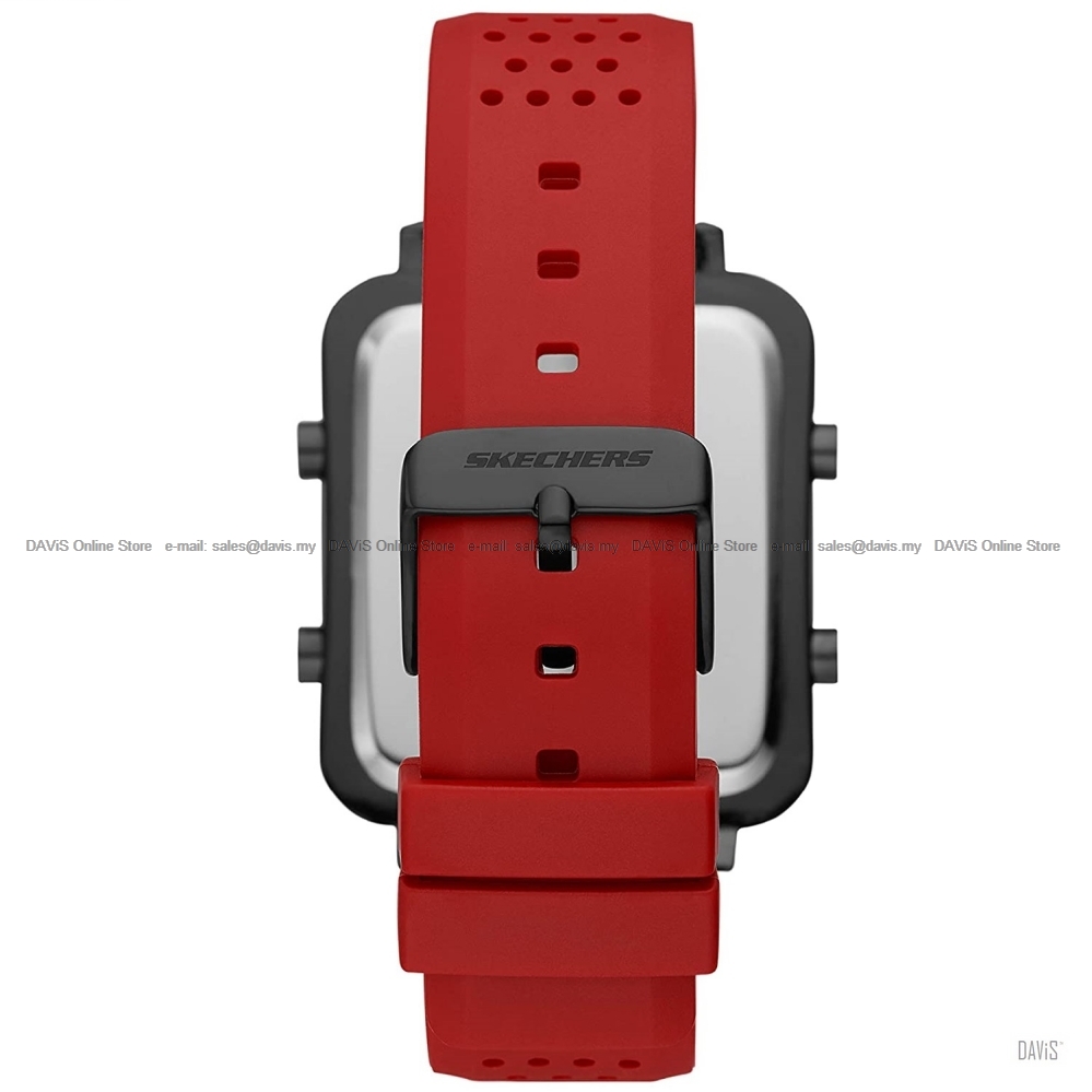 SKECHERS Watch SR5148 Unisex Naylor Digital Quartz Silicone Strap Red