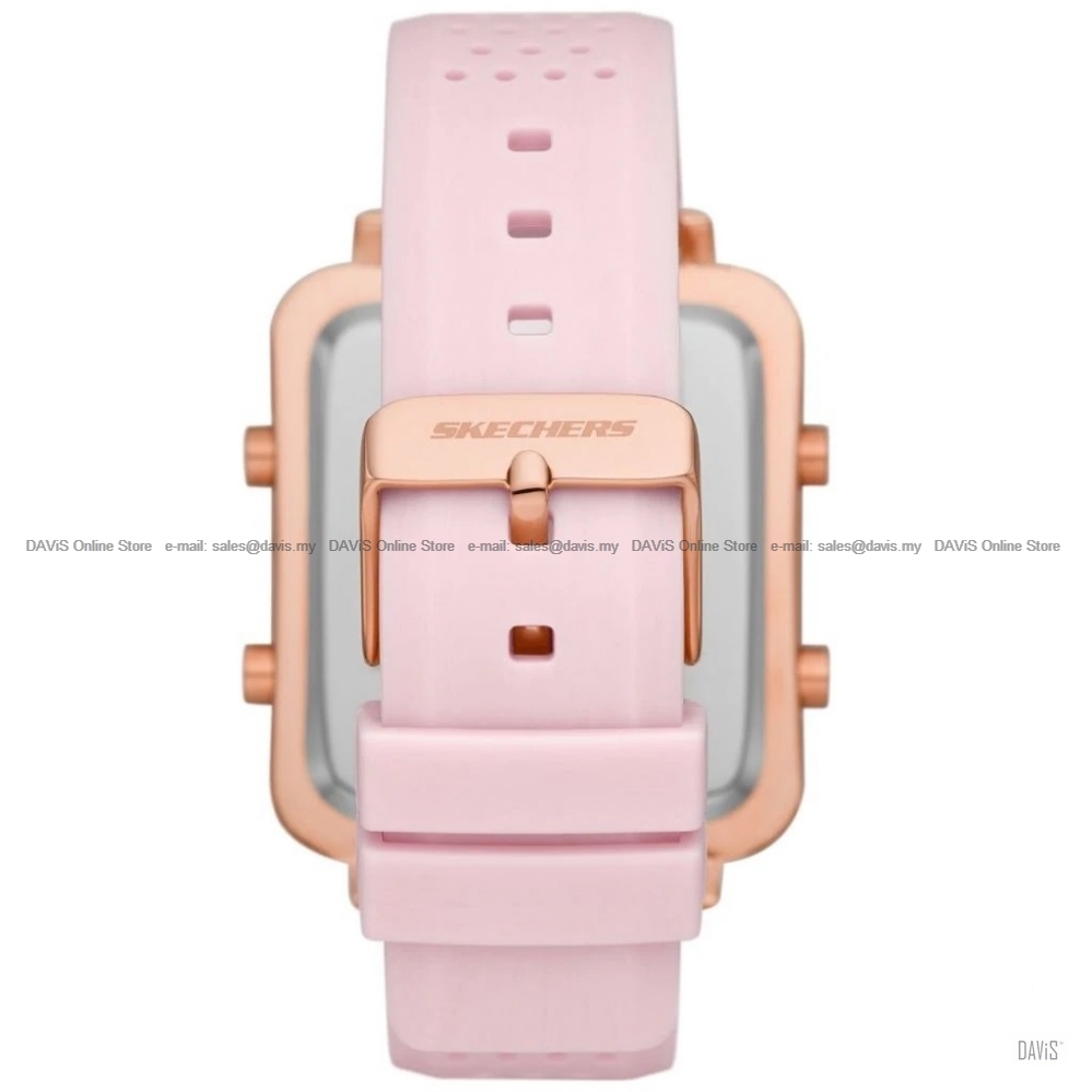 SKECHERS Watch SR6203 Unisex Naylor Digital Quartz Silicone Strap Pink