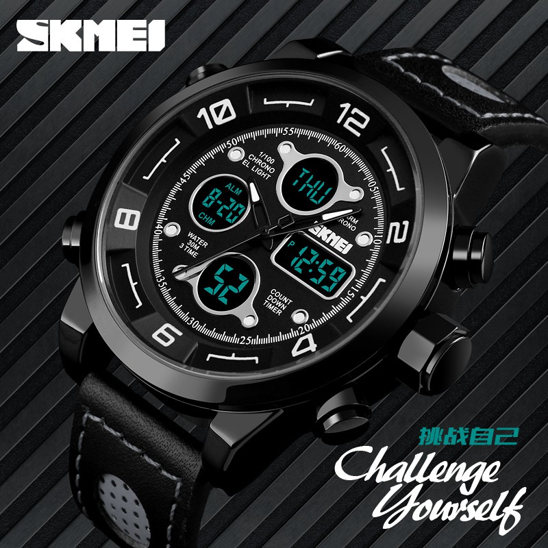 SKMEI 1371 Men's Sport Digital Countdown 3 Time Chronograph LED Watch